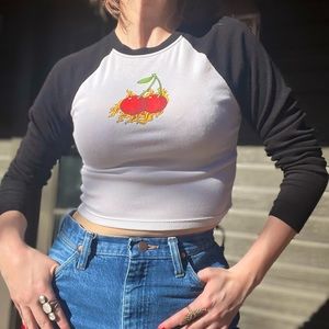 Cherry Bomb Ribbed Baseball Tee